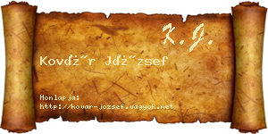Kovár József névjegykártya