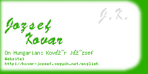 jozsef kovar business card